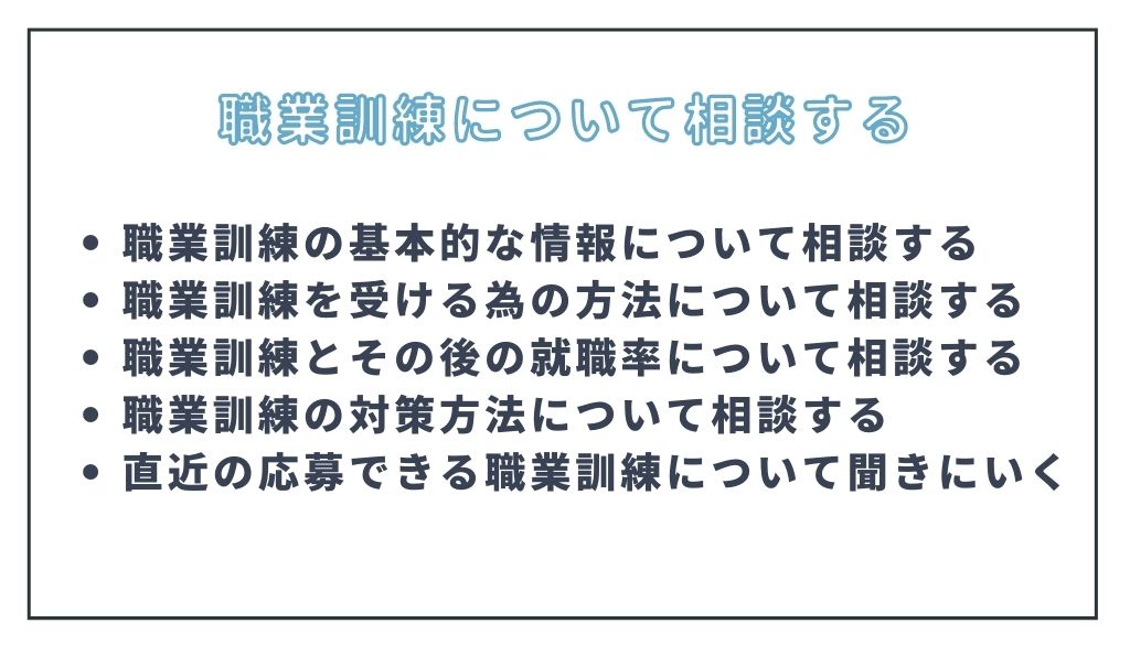 求職活動実績の取得における職業相談の質問内容事例_職業訓練について